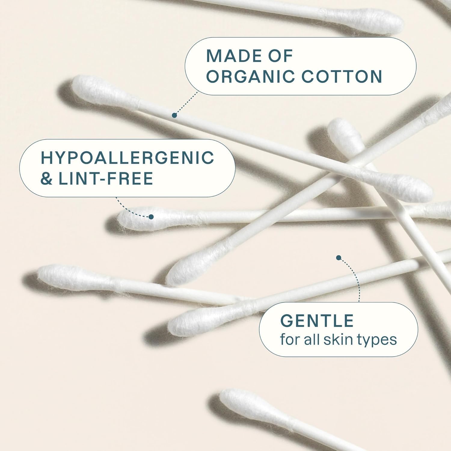 Cliganic cotton swabs with paper sticks, plastic-free option for eco-conscious routines.
