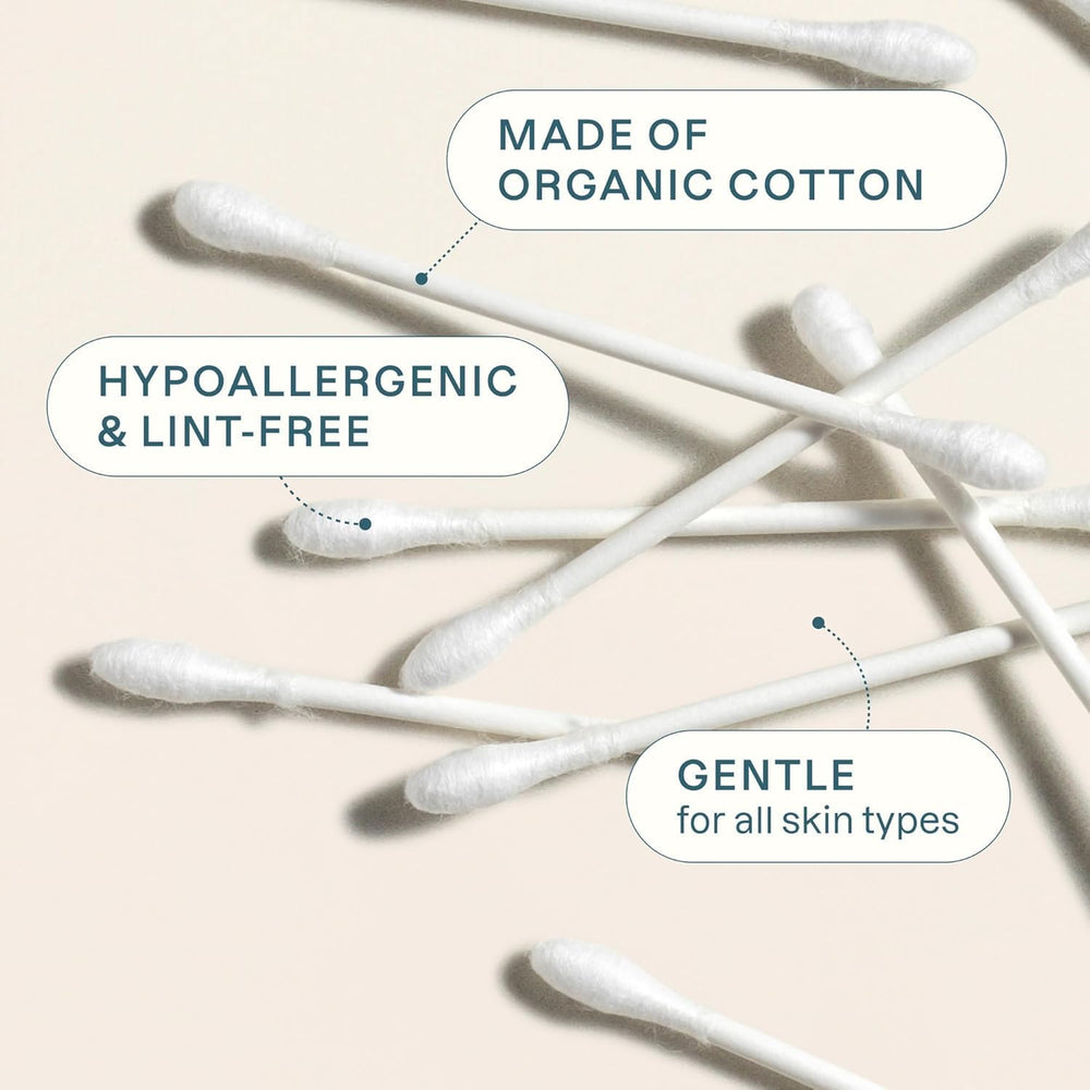 Cliganic cotton swabs with paper sticks, plastic-free option for eco-conscious routines.