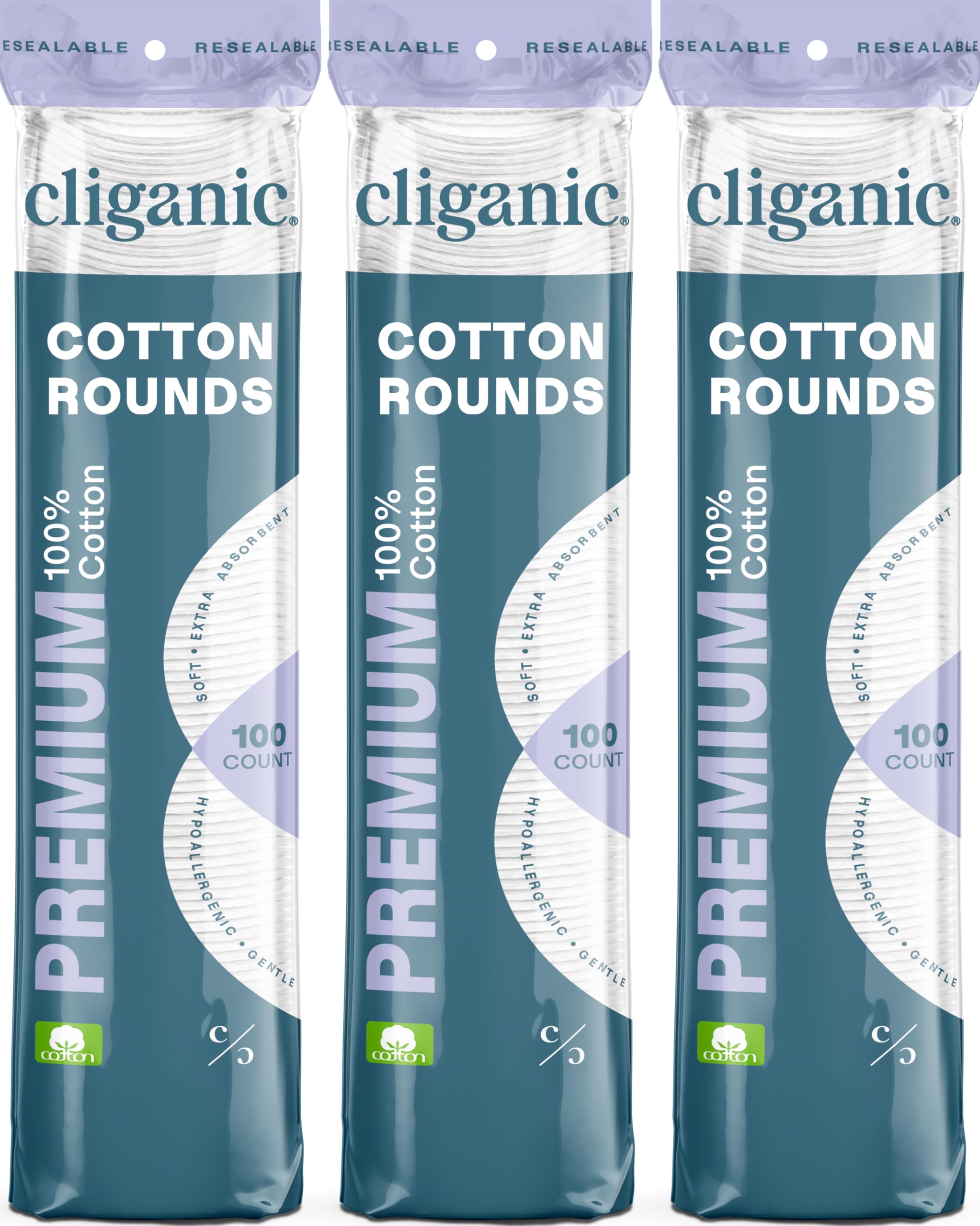 Cliganic front packaging showing 300-count pads and value