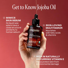 Cliganic Jojoba Oil cold-pressed unrefined texture in bottle