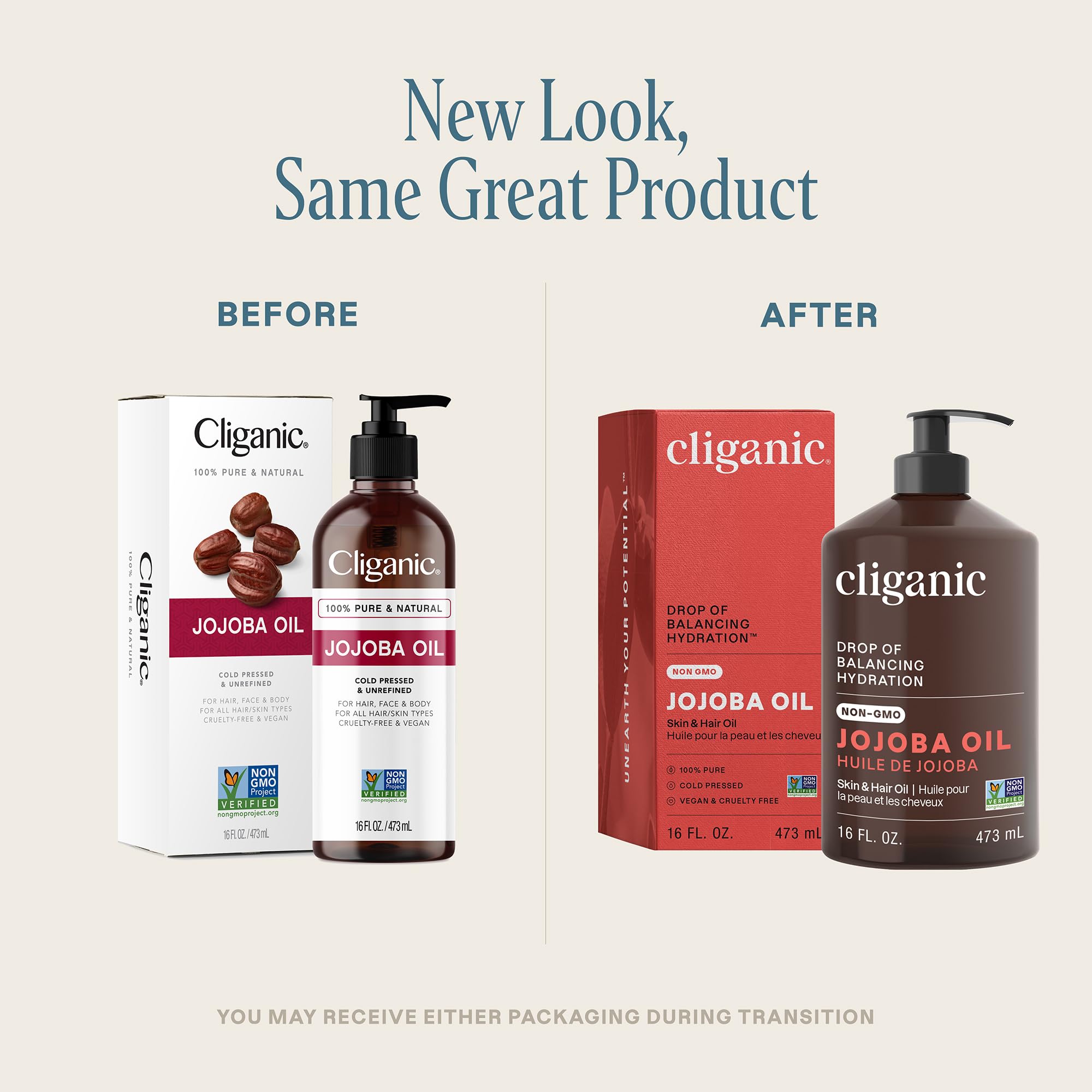 Cliganic Jojoba Oil for hair use showing lightweight conditioning finish.