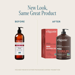 Cliganic Jojoba Oil ingredients label emphasizes its 100% pure, single-ingredient formula.