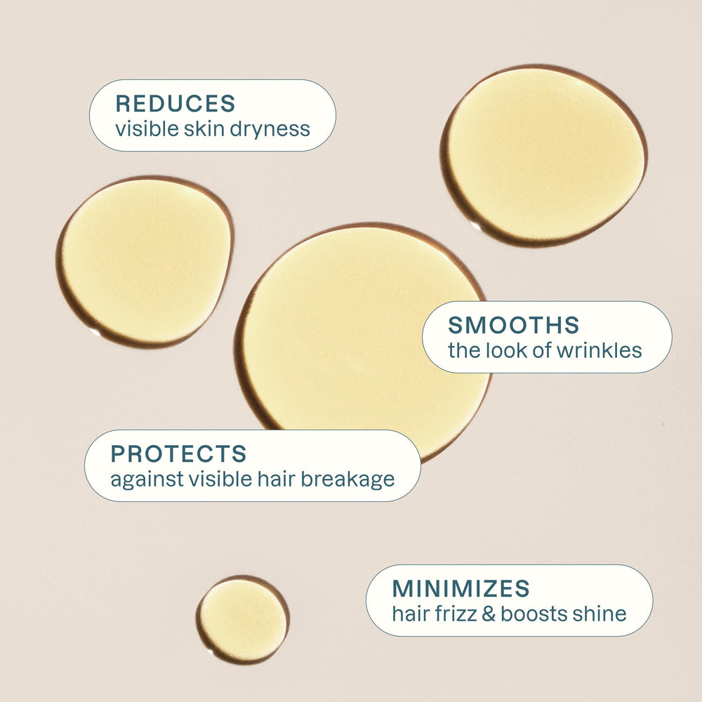 Cliganic Jojoba Oil pump application demonstrates mess-free versatility for skin and hair.