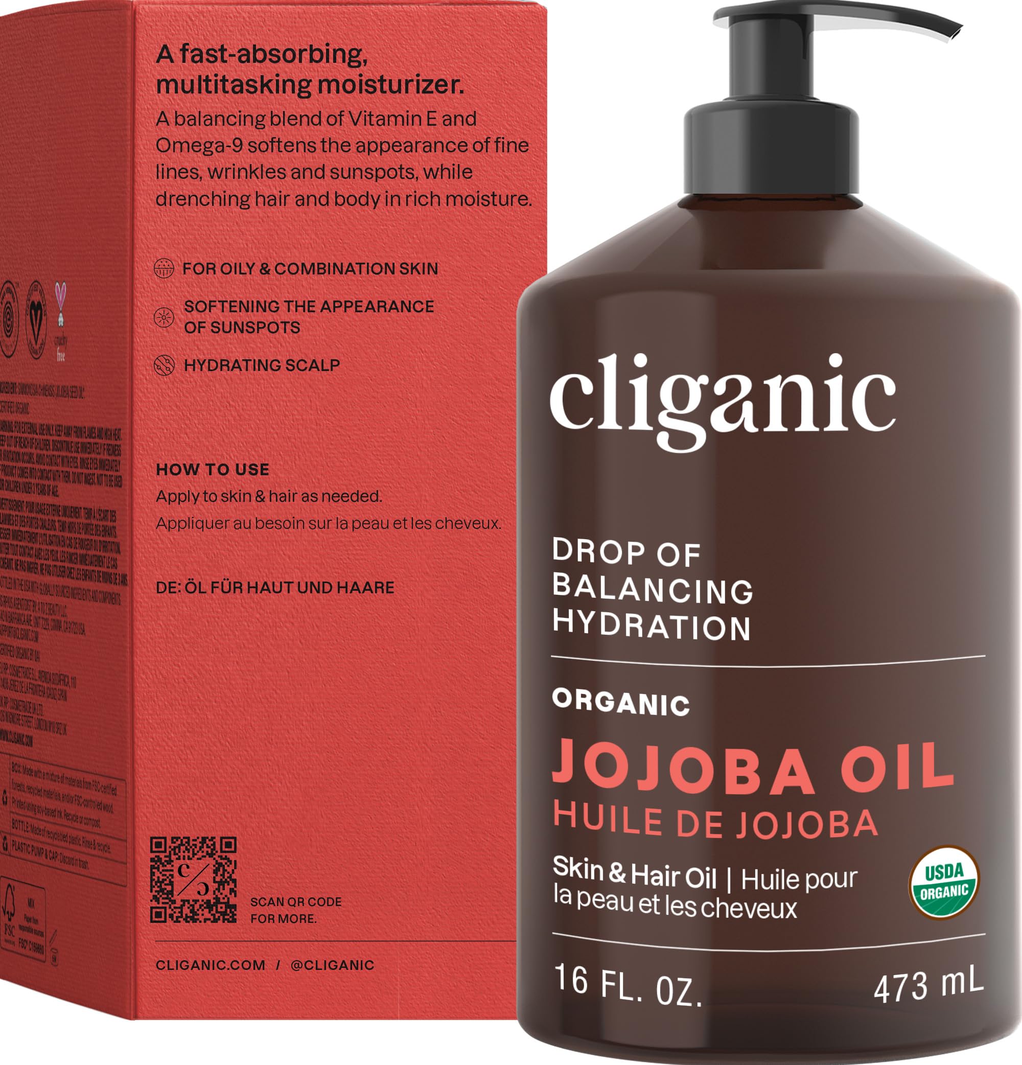 Cliganic Jojoba Oil vegan cruelty-free logo indicating ethical sourcing