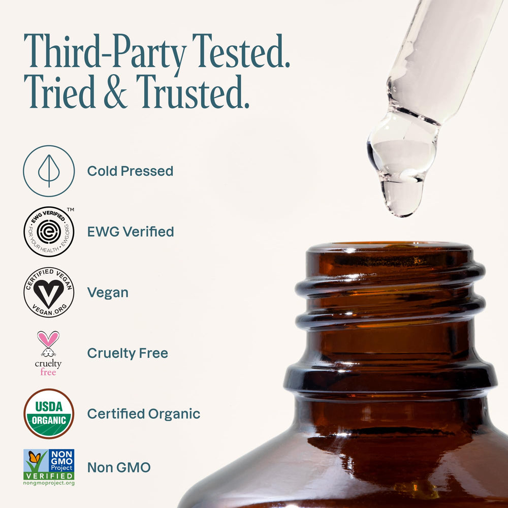 Cliganic organic castor oil hexane-free packaging emphasizes eco-friendly sourcing.