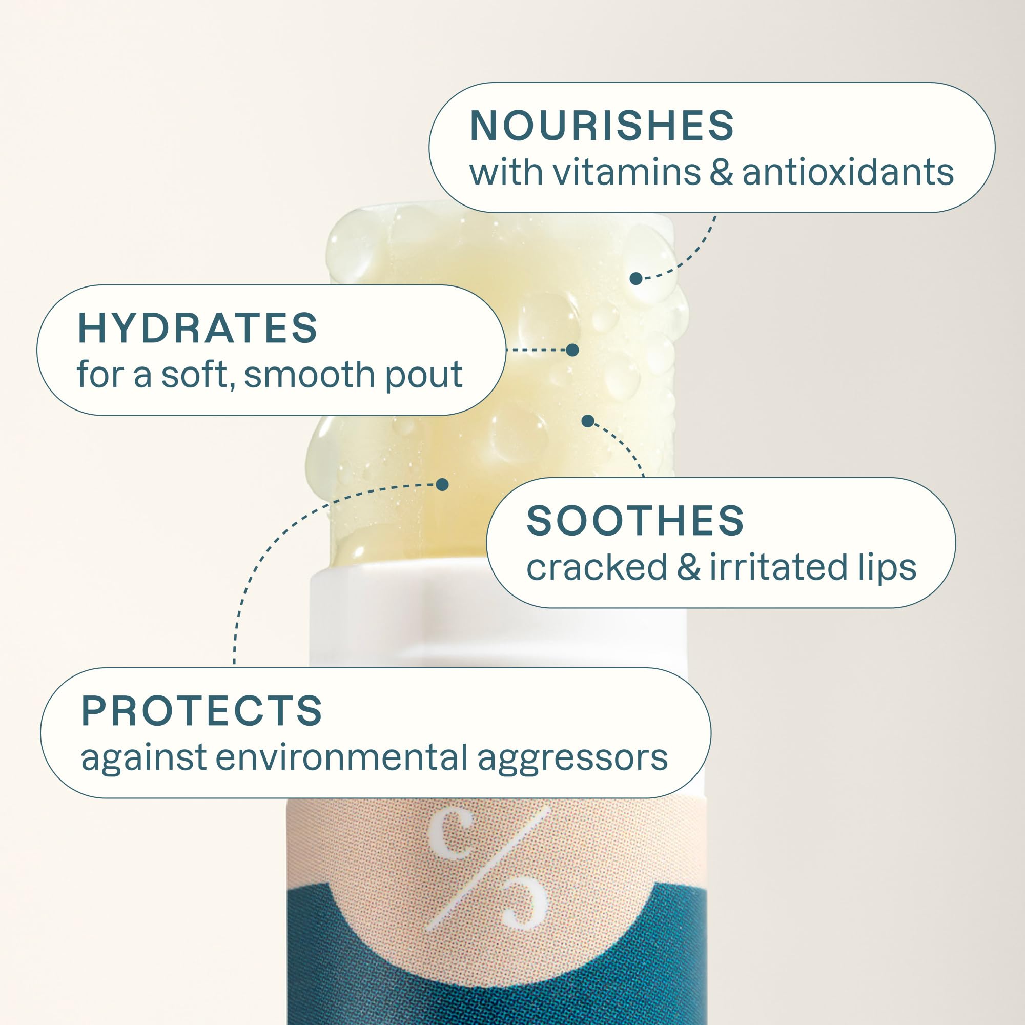 Cliganic Organic Lip Balm 2-pack tube closeup shows smooth glide and gentle protection.