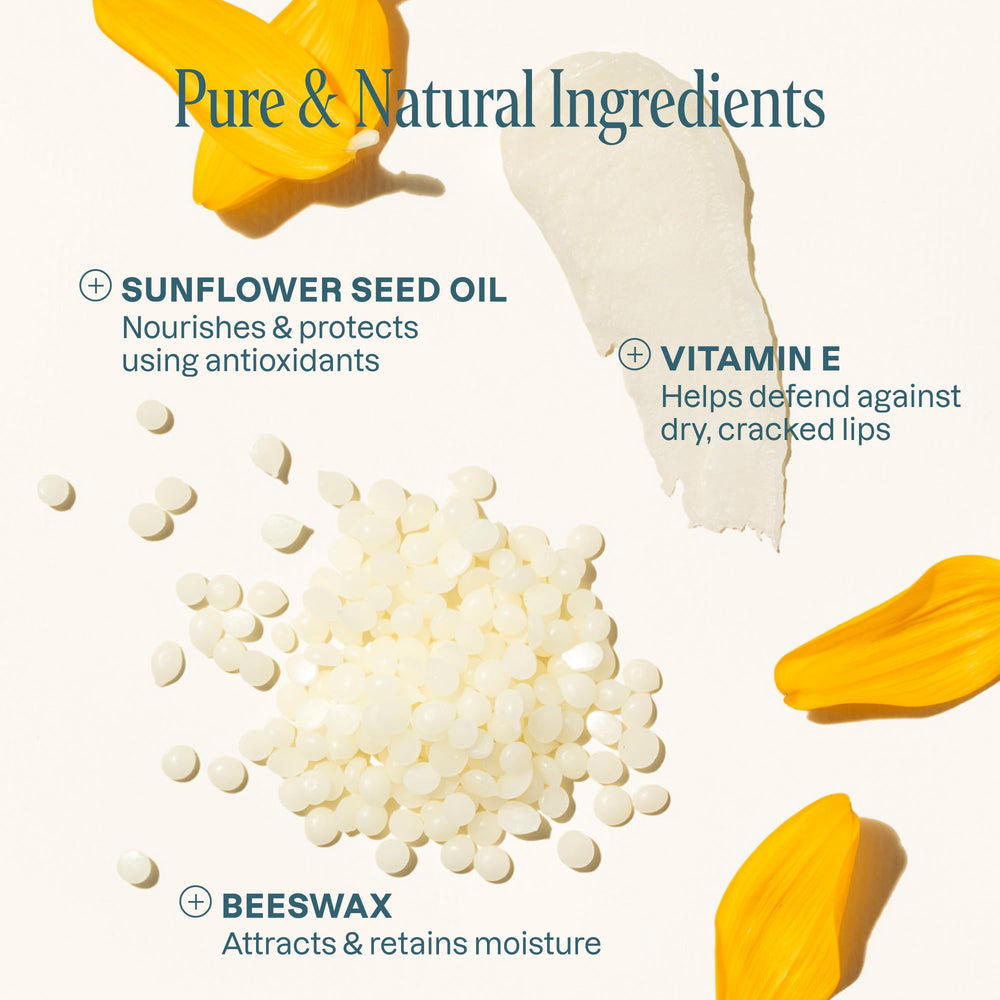 Cliganic Organic Lip Balm Beeswax closeup highlights natural beeswax base and protective moisture