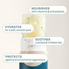 Cliganic Organic Lip Balm Citrus closeup conveys zesty scent and quick lip hydration