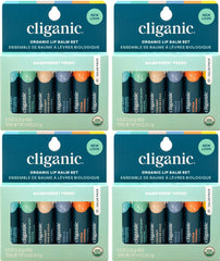 Cliganic Organic Lip Balm Set packaging highlights a ready-for-gifting lip care collection for daily moisture