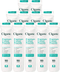Cliganic Premium Cotton Rounds closeup—soft, lint-free surface ideal for gentle makeup removal.