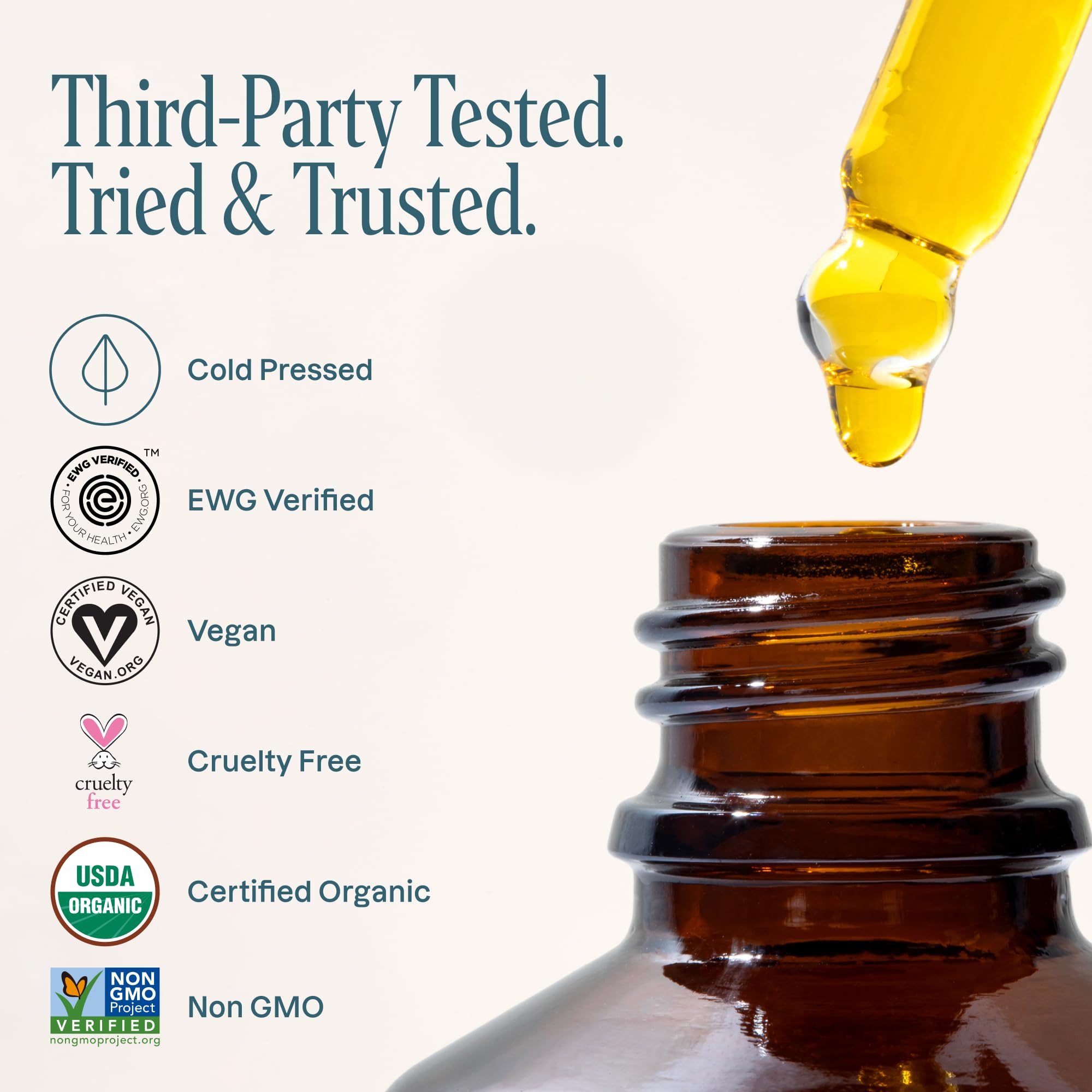 Cliganic Rosehip Oil amber bottle suggests freshness and minimal processing.
