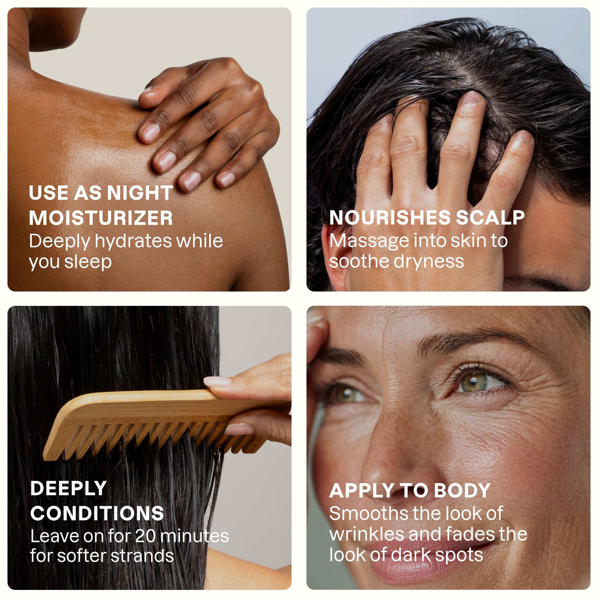 Cliganic Vitamin E oil on skin demonstrates versatile use for face, hair, and nails.