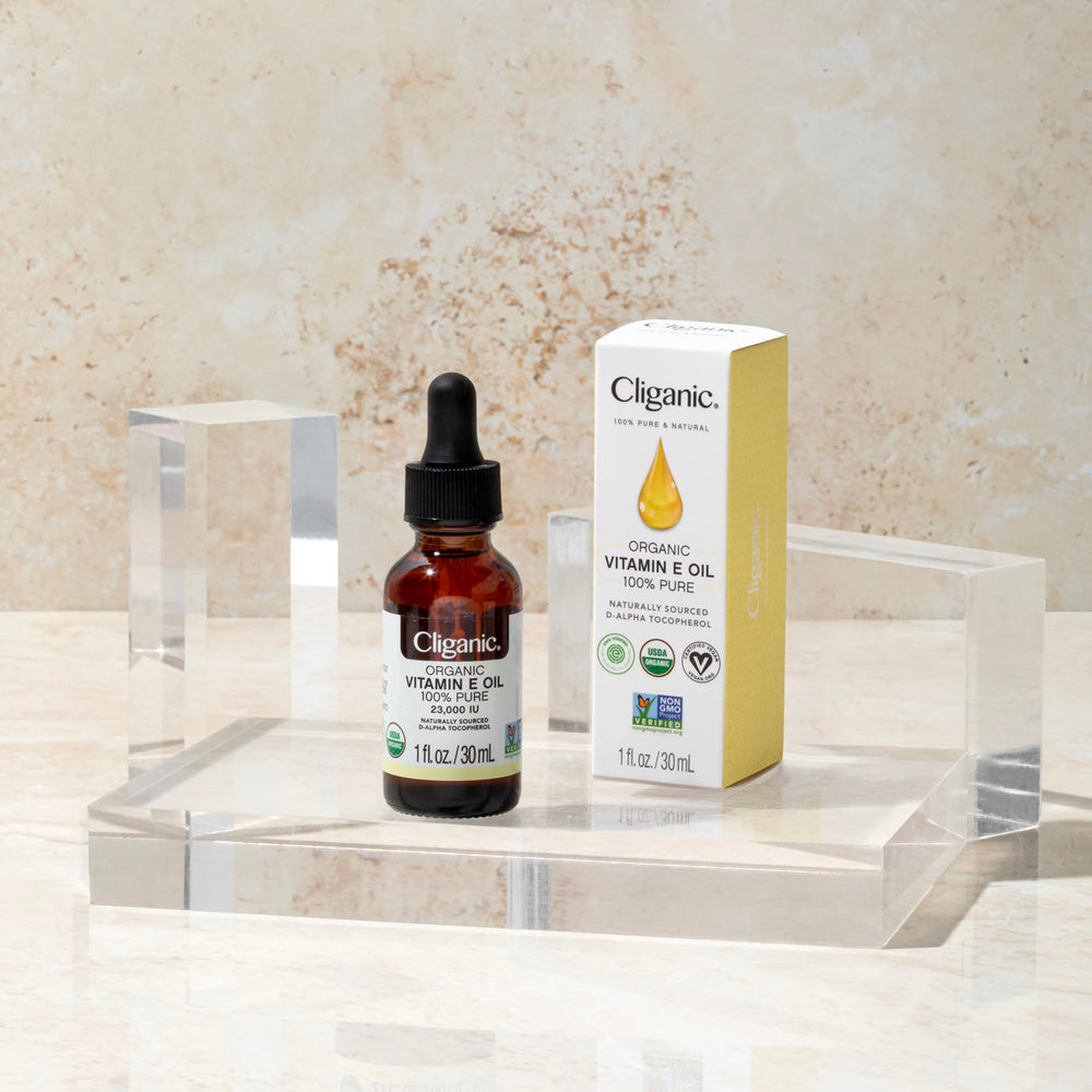 Cliganic Vitamin E Oil used on hair and nails