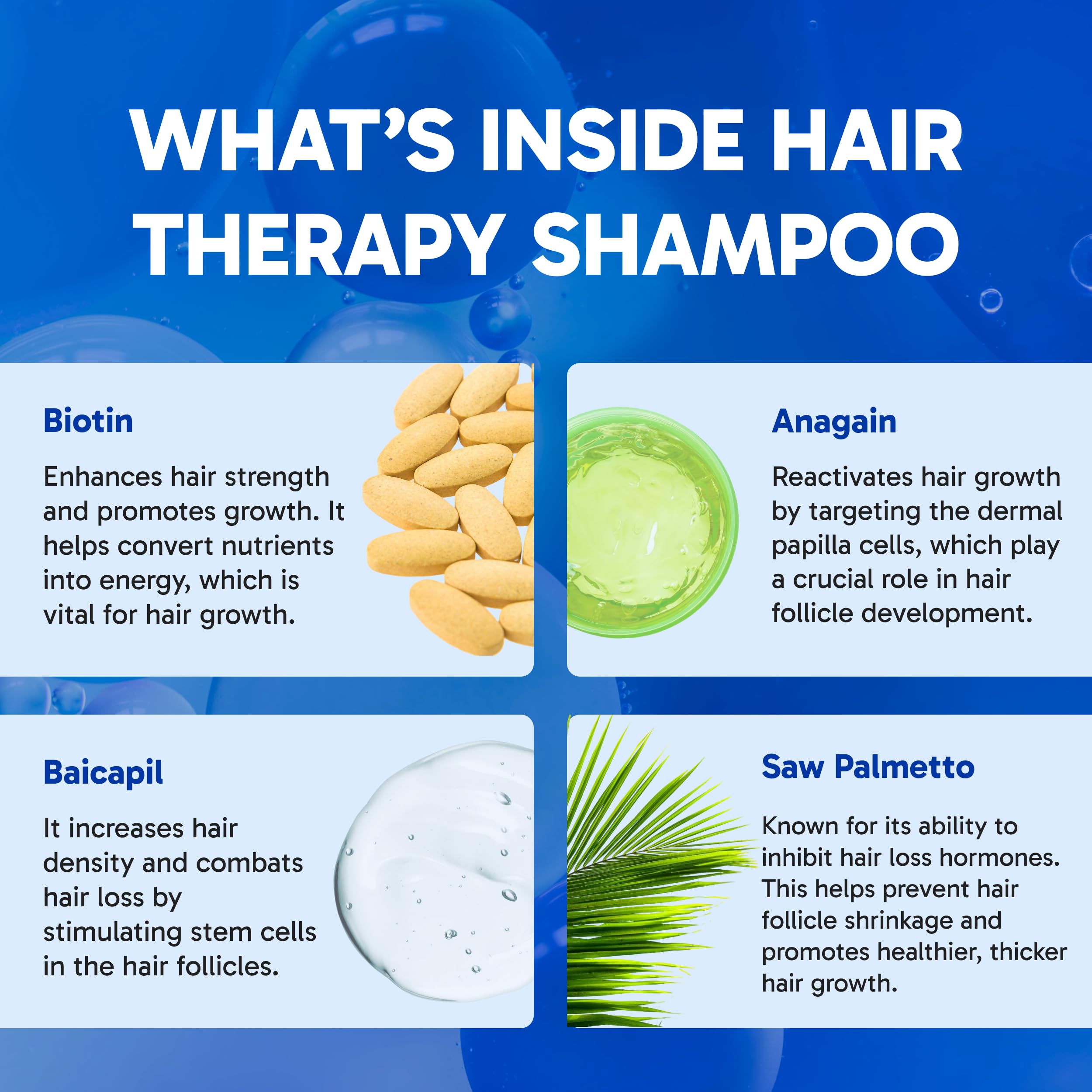 Clinical Effects Hair Therapy Shampoo lather closeup suggests gentle cleansing without sulfates.