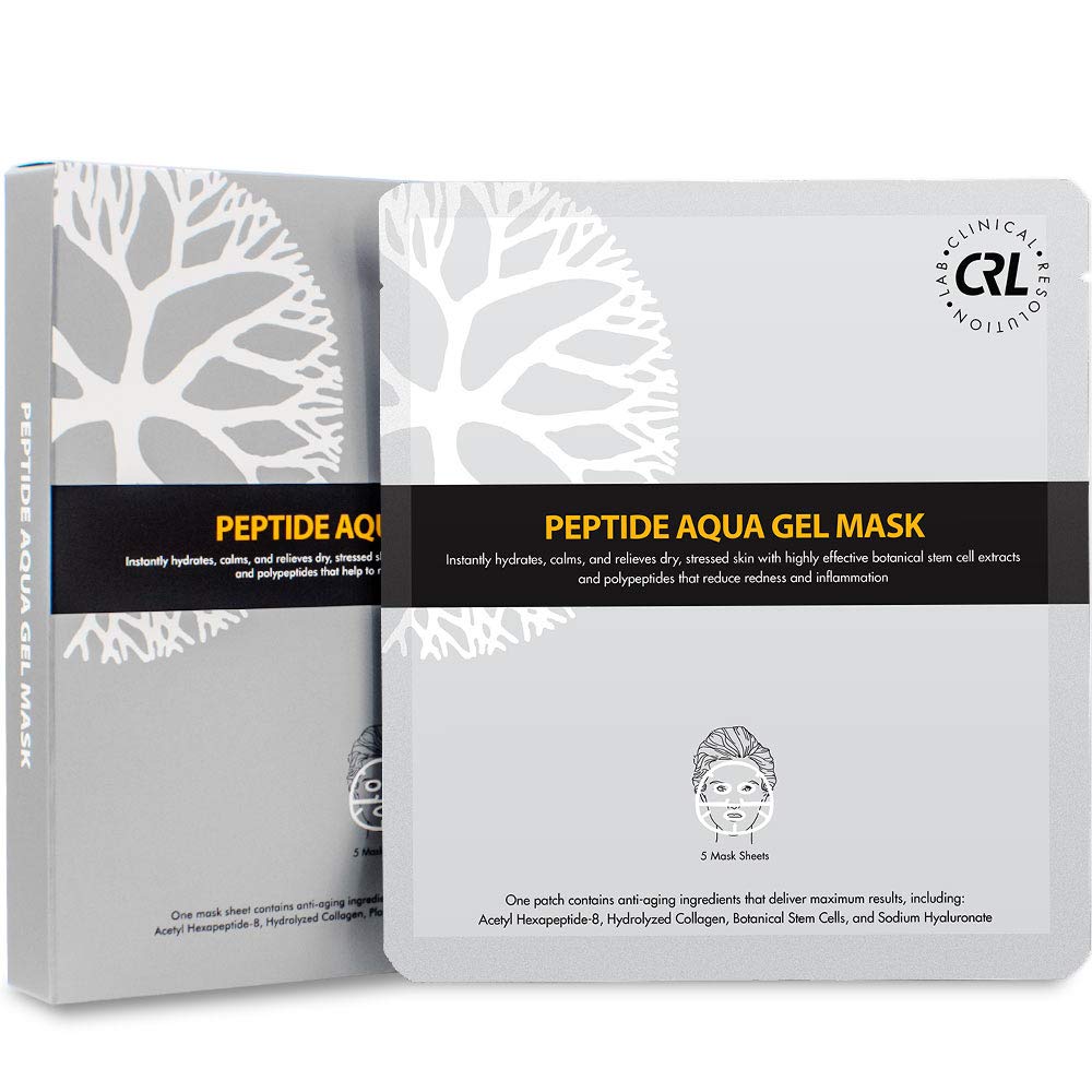 Clinical Resolution CRL Peptide Aqua Gel Mask box of five provides instant hydration