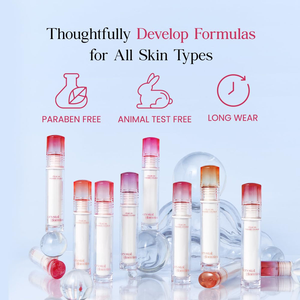 CLIO Crystal Glam Tint wears long-lasting color with hydration throughout the day.