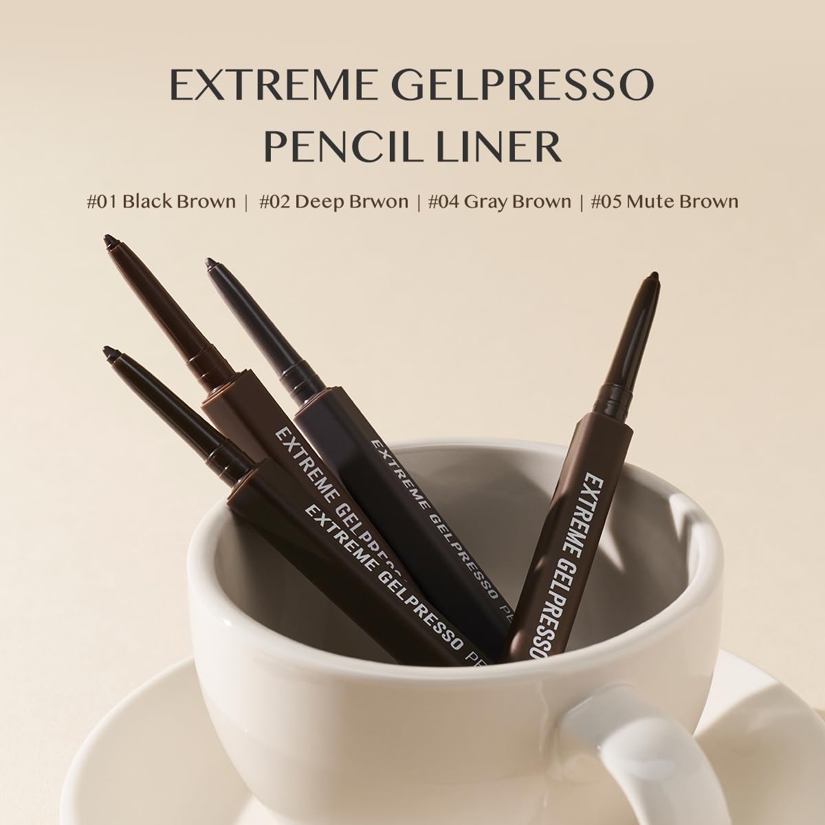 CLIO Extreme Gelpresso pencil tip ready for ultra-smooth, creamy eyeliner application.