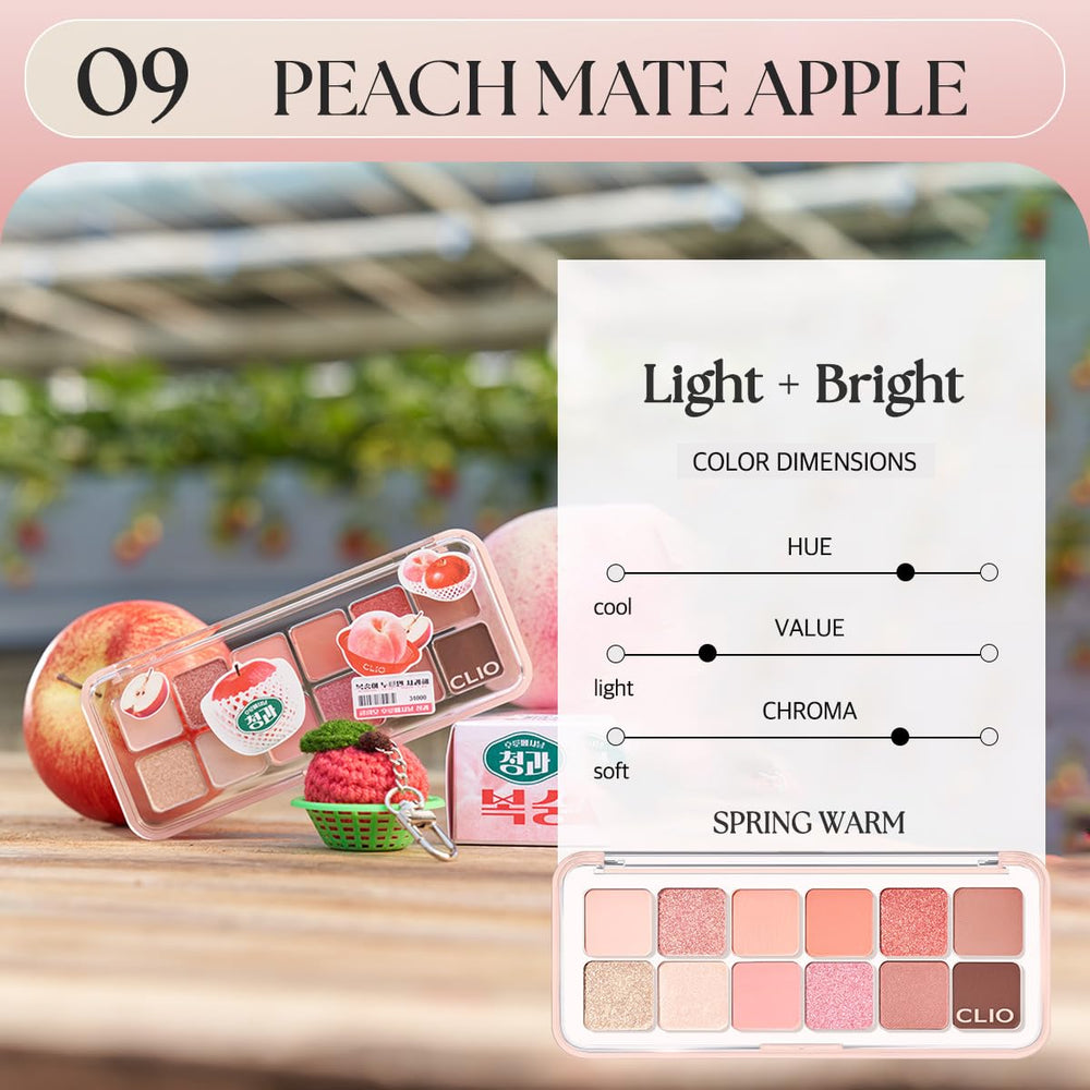CLIO PRO EYE PALETTE AIR 09 Peach Mate Apple base shade for seamless daily makeup