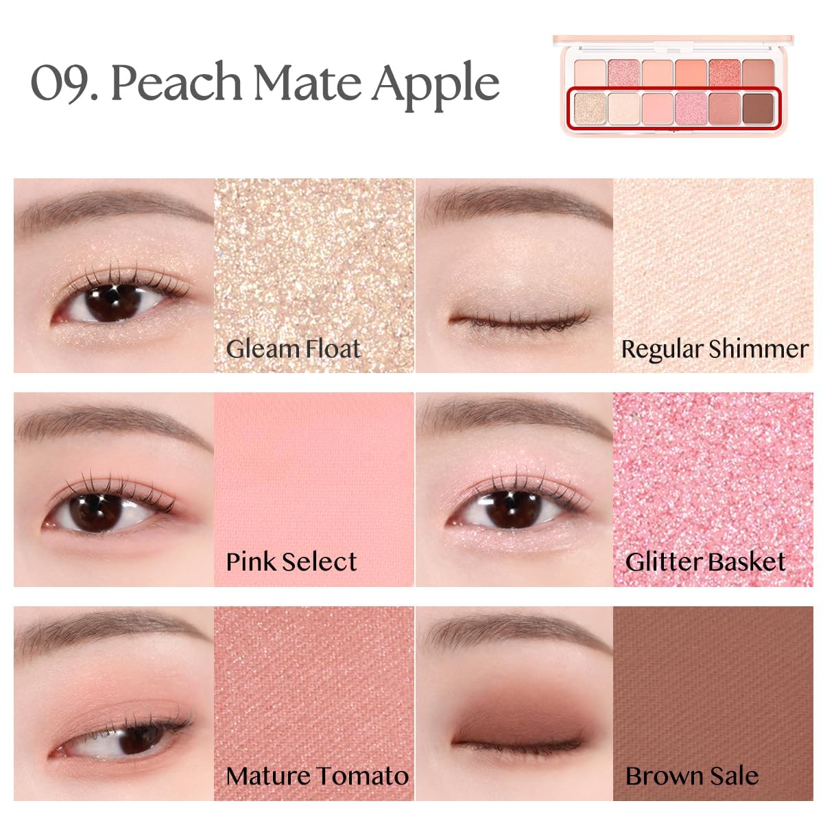 CLIO PRO EYE PALETTE AIR 09 Peach Mate Apple day-to-night versatility for year-round looks