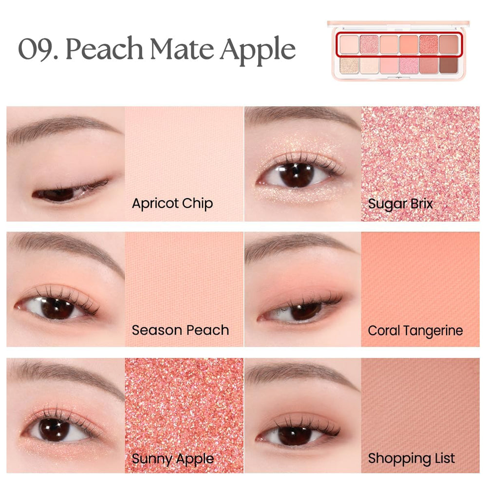 CLIO PRO EYE PALETTE AIR 09 Peach Mate Apple long-lasting formula with pillowy texture