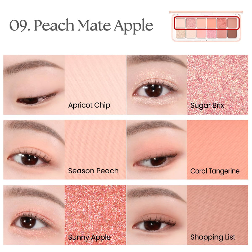 CLIO PRO EYE PALETTE AIR 09 Peach Mate Apple long-lasting formula with pillowy texture