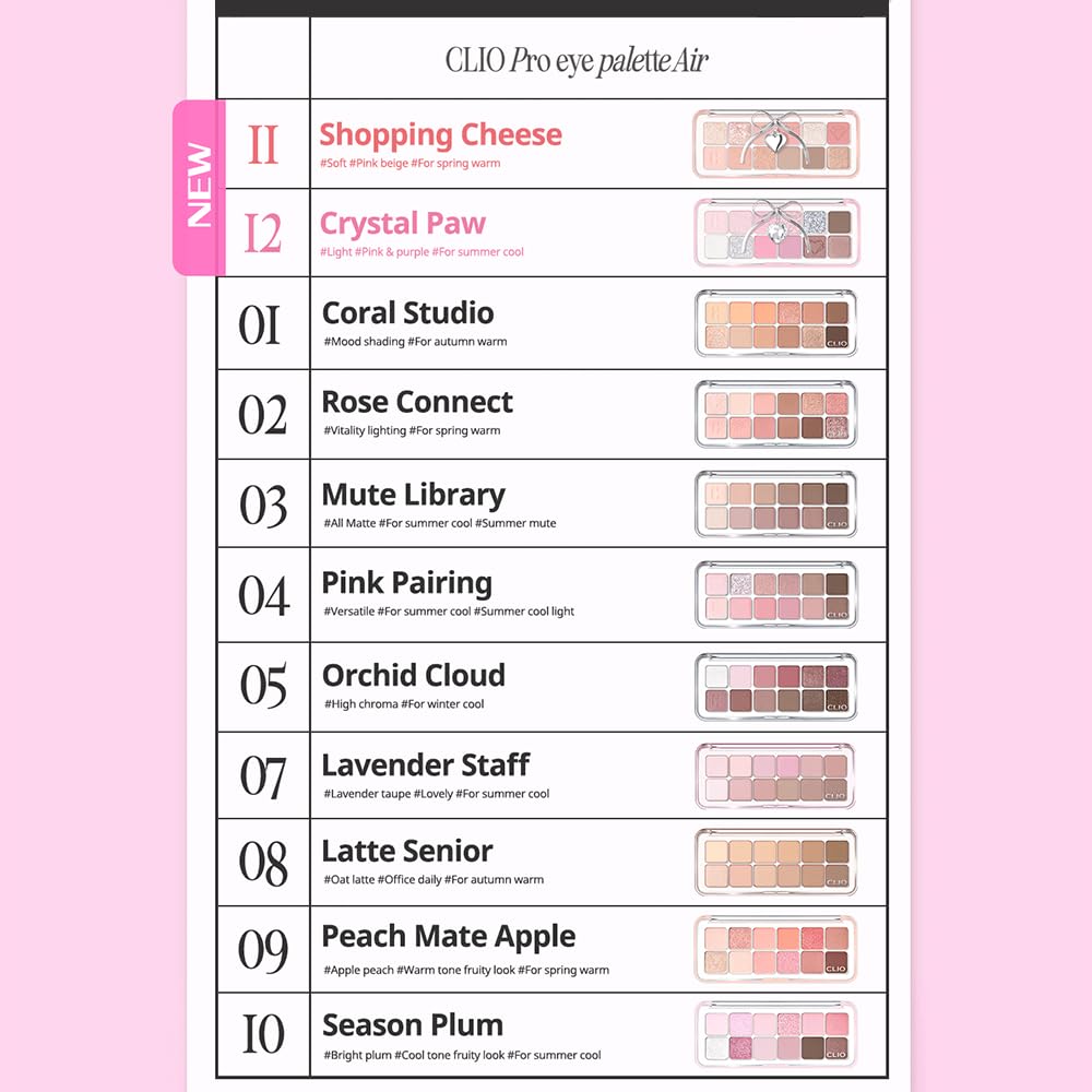 CLIO PRO EYE PALETTE AIR 09 Peach Mate Apple sleek packaging for travel-friendly use
