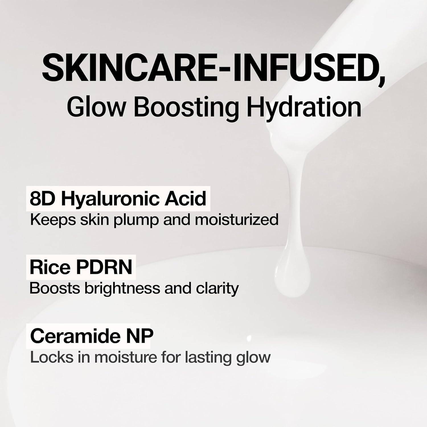Ceramide and panthenol emphasis with CLIO Glazing Milky Essence signaling barrier support