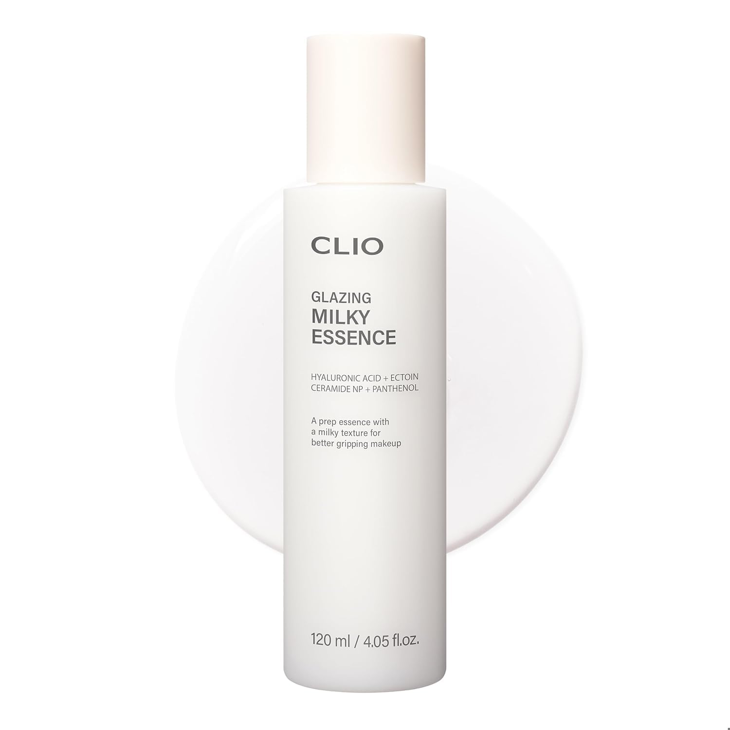 CLIO Professional Glazing Milky Essence bottle showing hydrating, makeup-ready glow