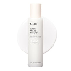 CLIO Professional Glazing Milky Essence bottle showing hydrating, makeup-ready glow