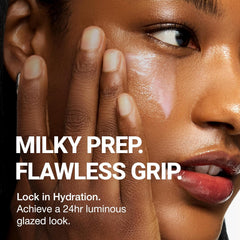 CLIO Glazing Milky Essence texture close-up highlighting lightweight hydration for sensitive skin