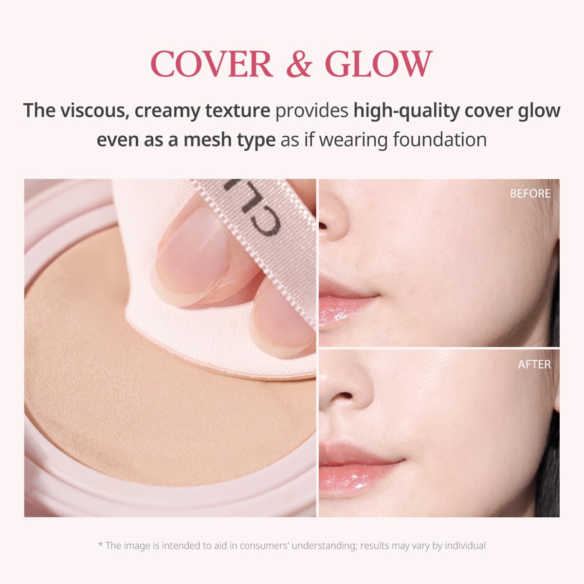 CLIO PROFESSIONAL Kill Cover Mesh Glow Cushion application glide delivers dewy, lightweight coverage all day