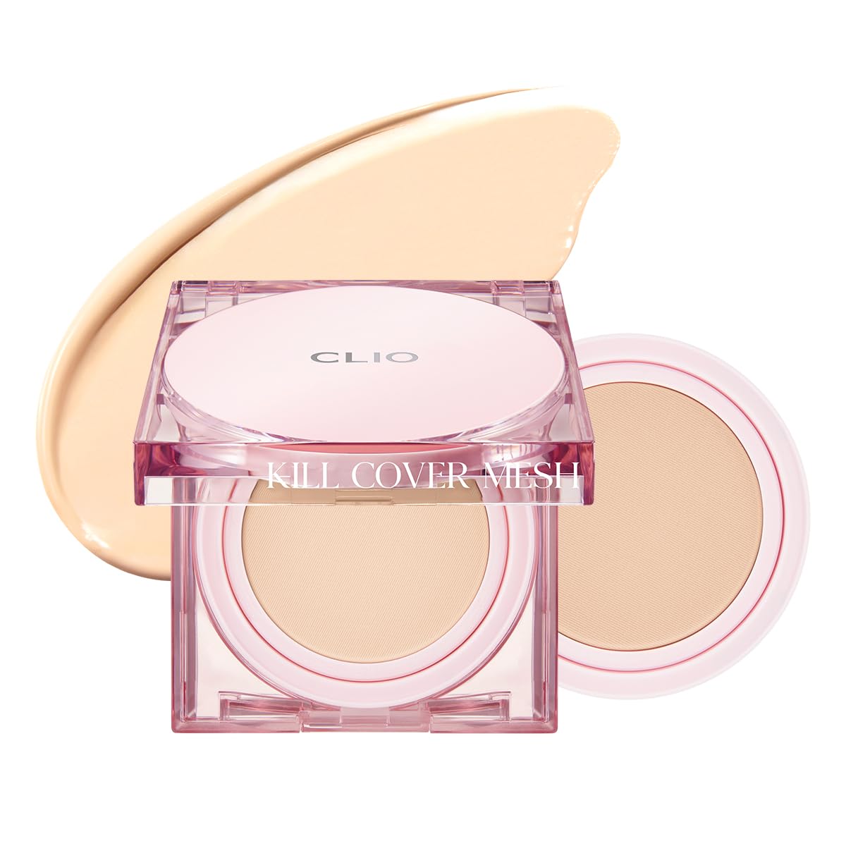 CLIO PROFESSIONAL Kill Cover Mesh Glow Cushion packaging shows compact design for on-the-go glow and quick touch-ups