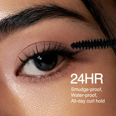 CLIO Kill Lash Superproof waterproof mascara swatch demonstrates smudge resistance