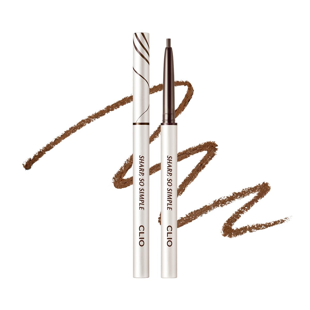 CLIO PROFESSIONAL Sharp Simple Waterproof Pencil Liner 02 Brown cap closeup for precise definition.