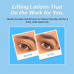 CLIONE PRIME lash lift setting solution application demonstrates secure curl with minimal fuss.