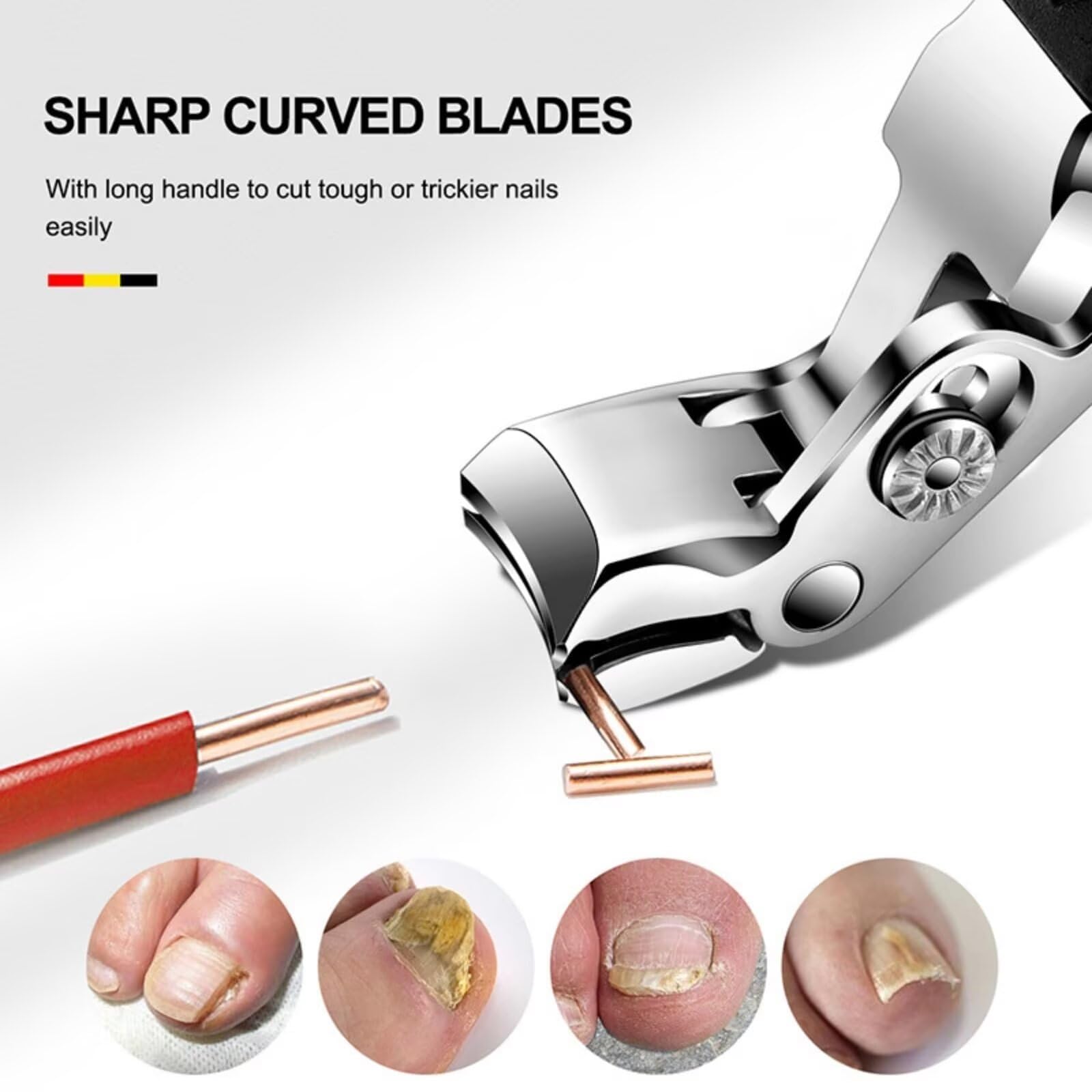 Clipmaster Pro foldable spring enables steady trimming.