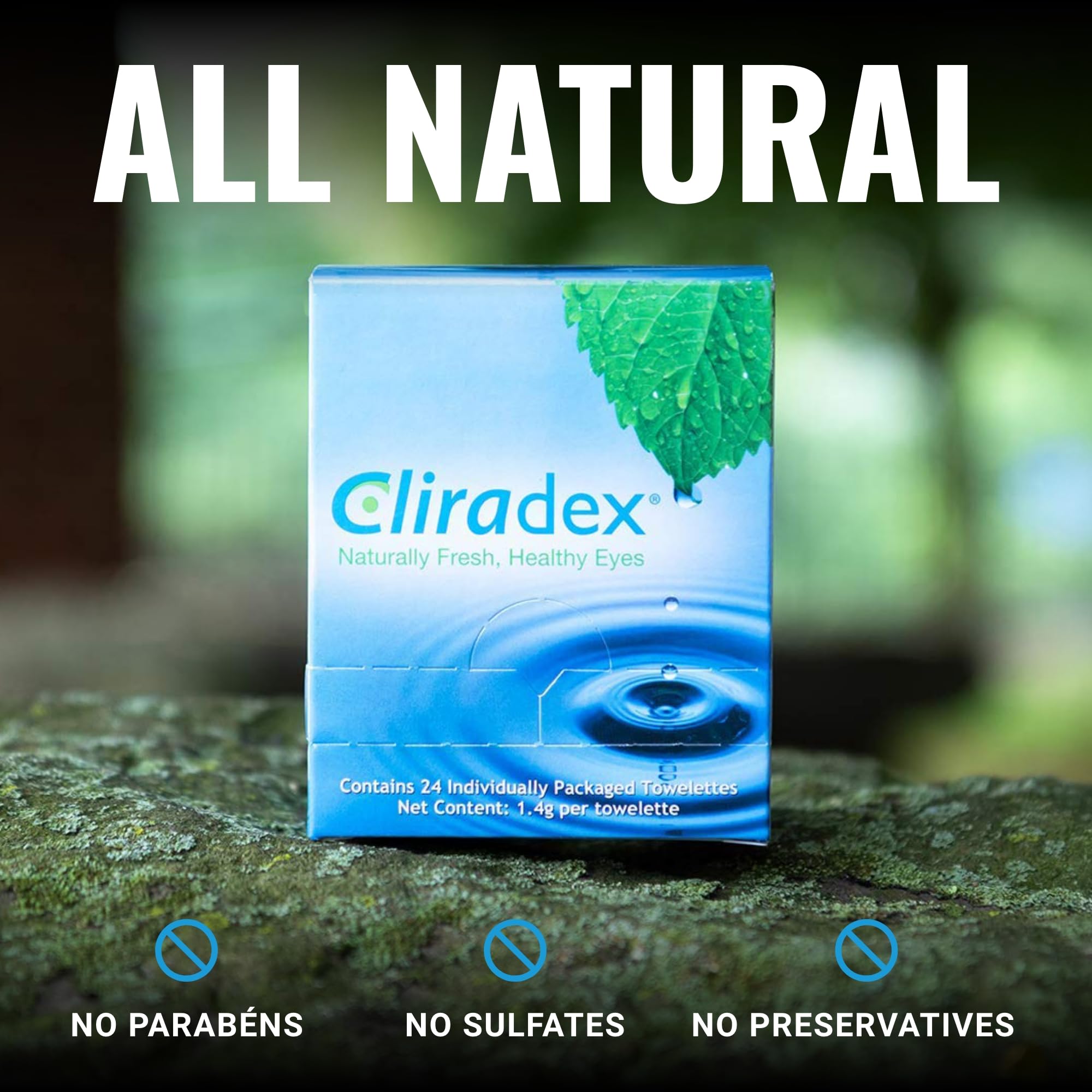 Cliradex towelettes with tea-tree-oil drops highlight natural cleansing extract