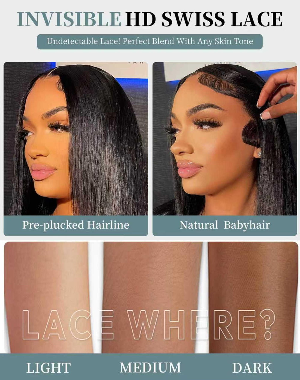 Cllok pre-plucked straight wig ready for quick styling