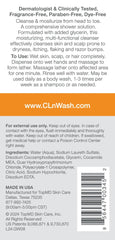 CLn 2-in-1 gentle wash foam lather for soothing scalp cleansing.