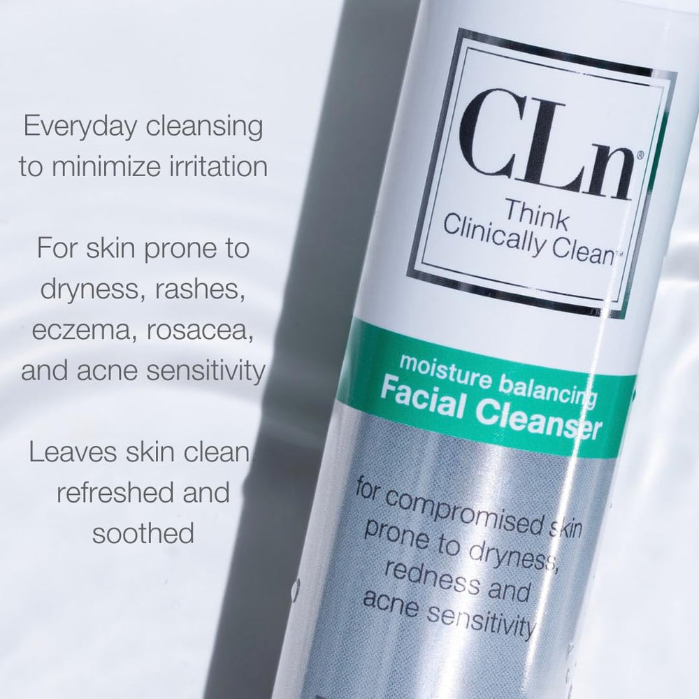 CLn facial cleanser fragrance-free formula emphasizes non-irritating cleansing