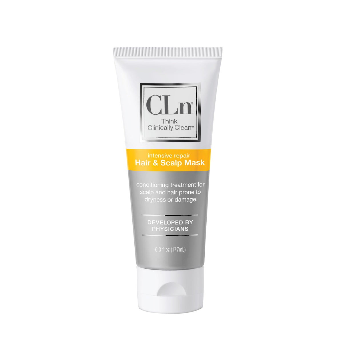 CLn Hair Mask bottle pour shows easy application and deep hydration.