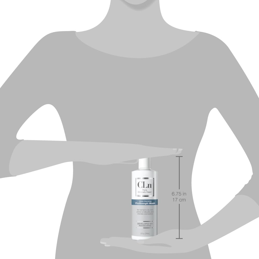 CLn ProStrength bottle-pump close-up shows gentle wash for normal to oily skin.