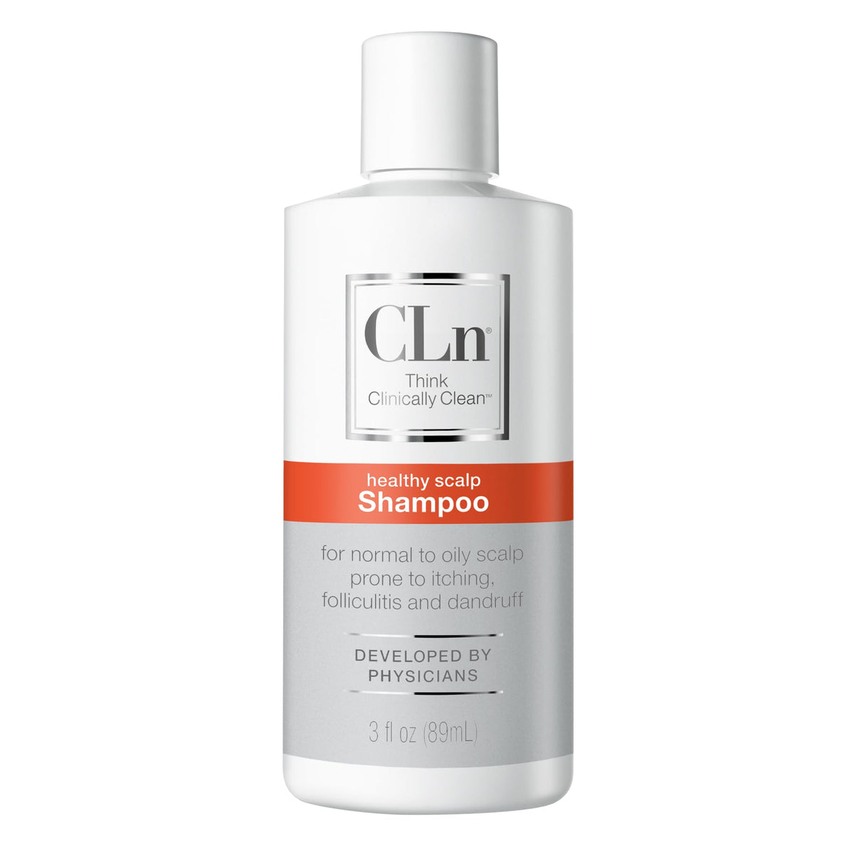 CLn Shampoo bottle pour for a clarifying cleanse of oily hair.