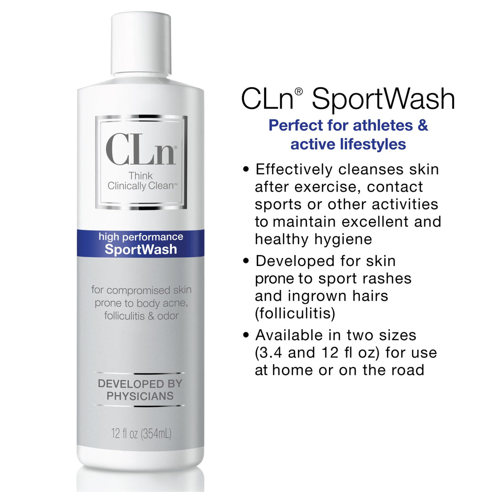 CLn SportWash foam-lather close-up demonstrates rich cleansing after workouts.