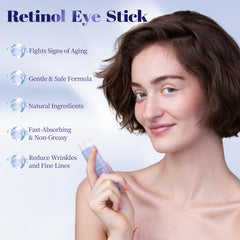 CLNABFR eye balm stick application close-up around eye area demonstrating smooth glide