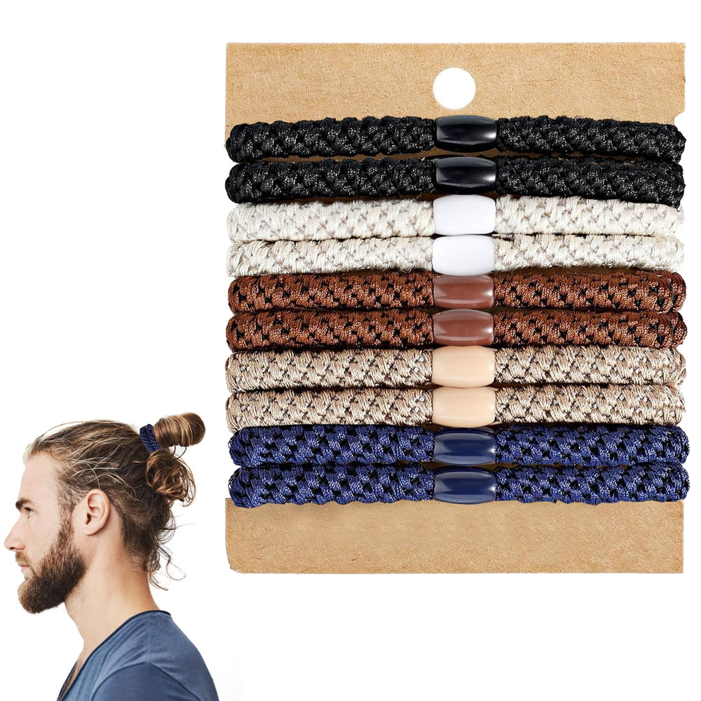 Clofiak hair ties for men with durable braided fabric offering secure workout hold.