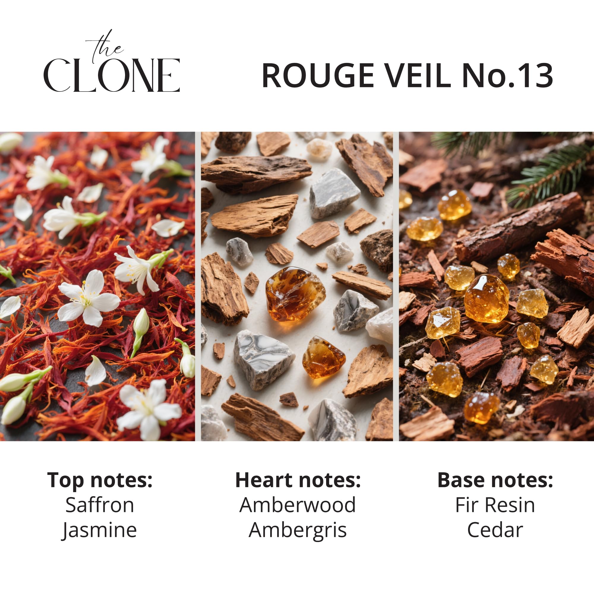 Clone Rouge Veil 13 bottle display highlighting unisex fragrance for everyday wear.