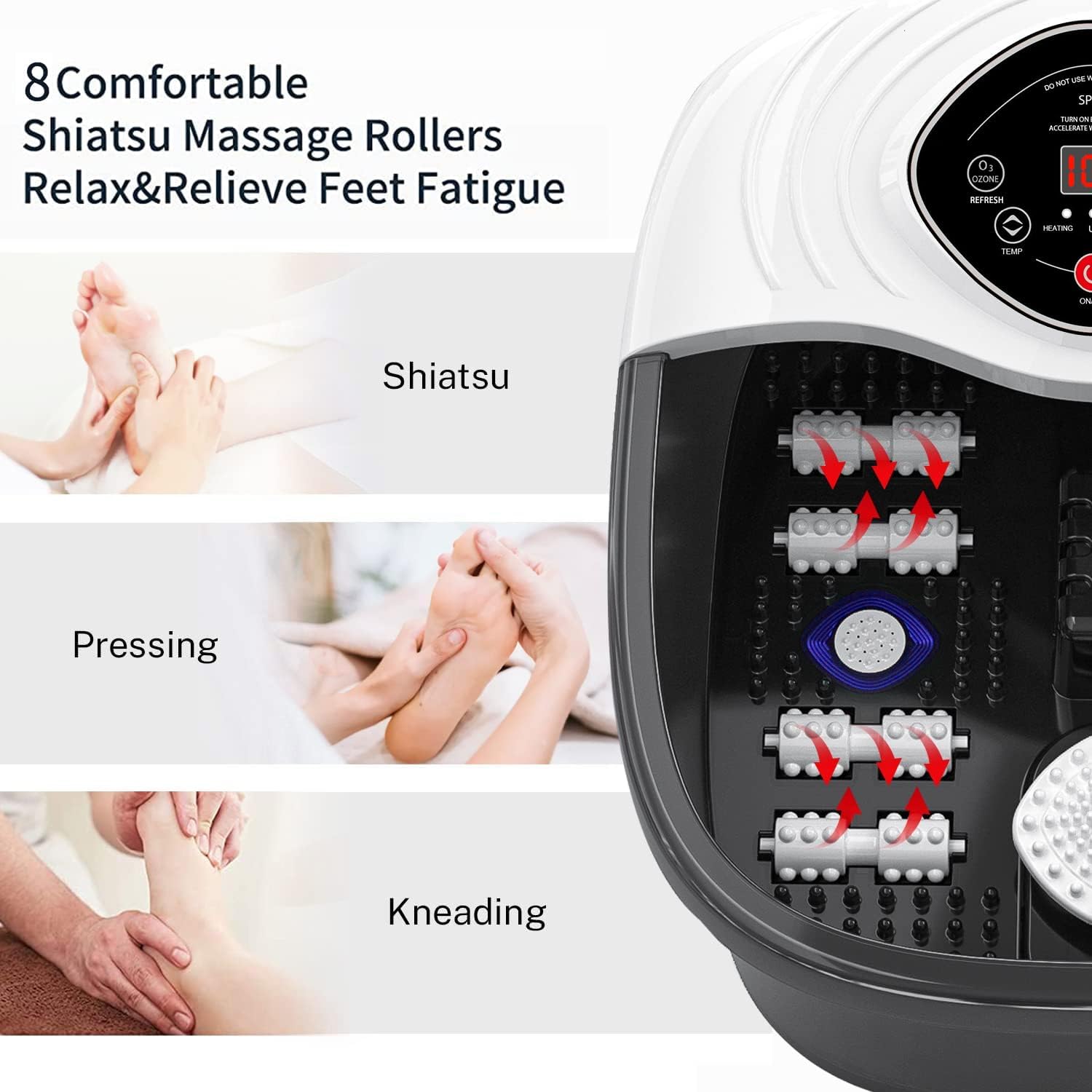 Closewave foot spa massager includes Epsom salt for a spa-like soak at home.