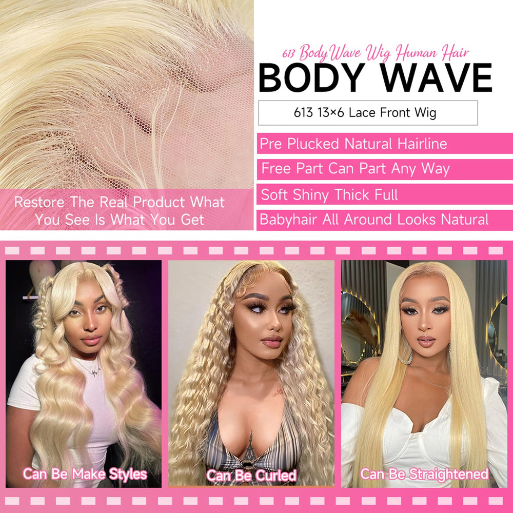 Cloudeer Blonde 200 density wig shows natural hairline with baby hairs