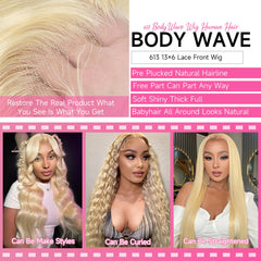Cloudeer Blonde 200 density wig shows natural hairline with baby hairs